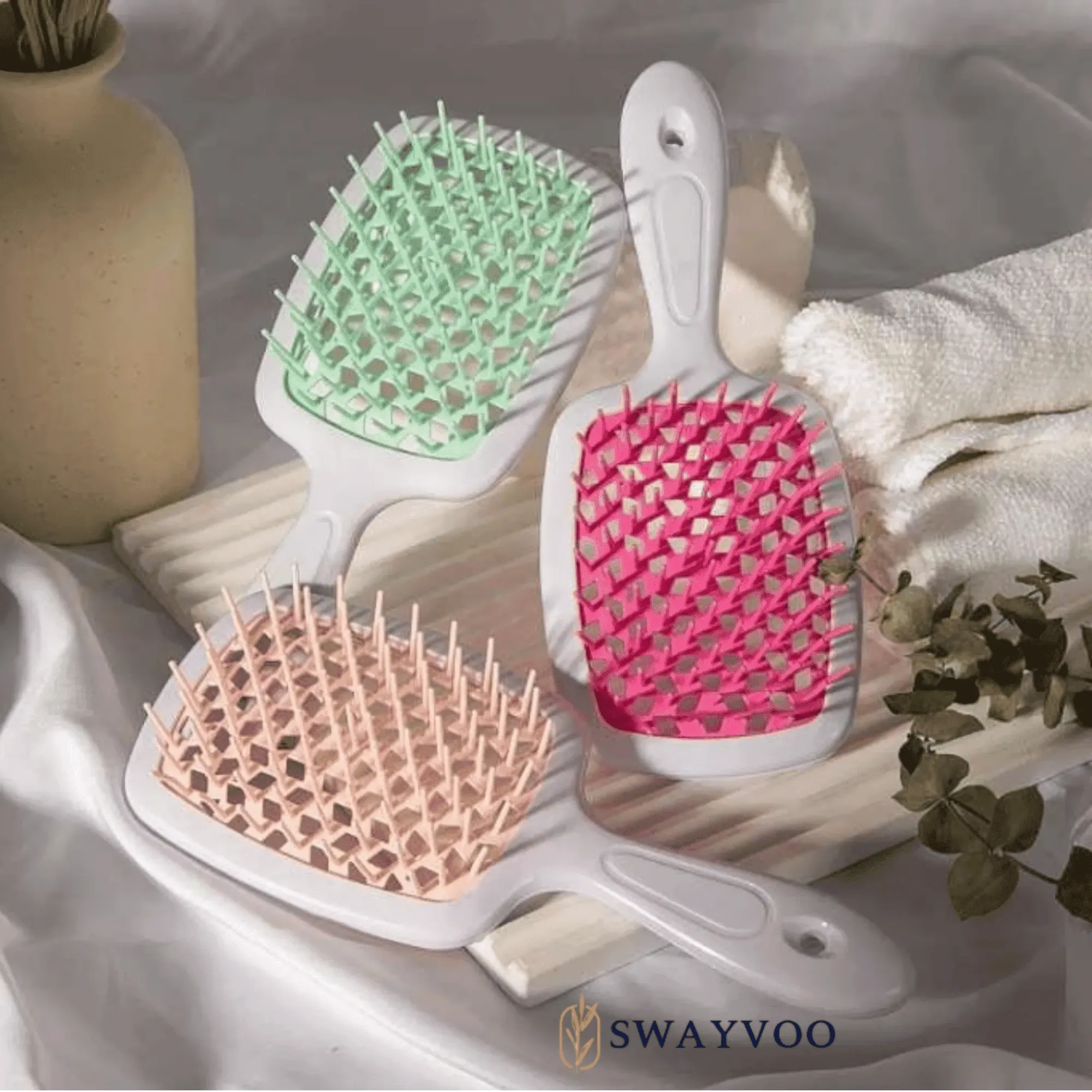 Vented Detangling Brush for Wet and Dry Hair, 3 Pack (3-Pack)